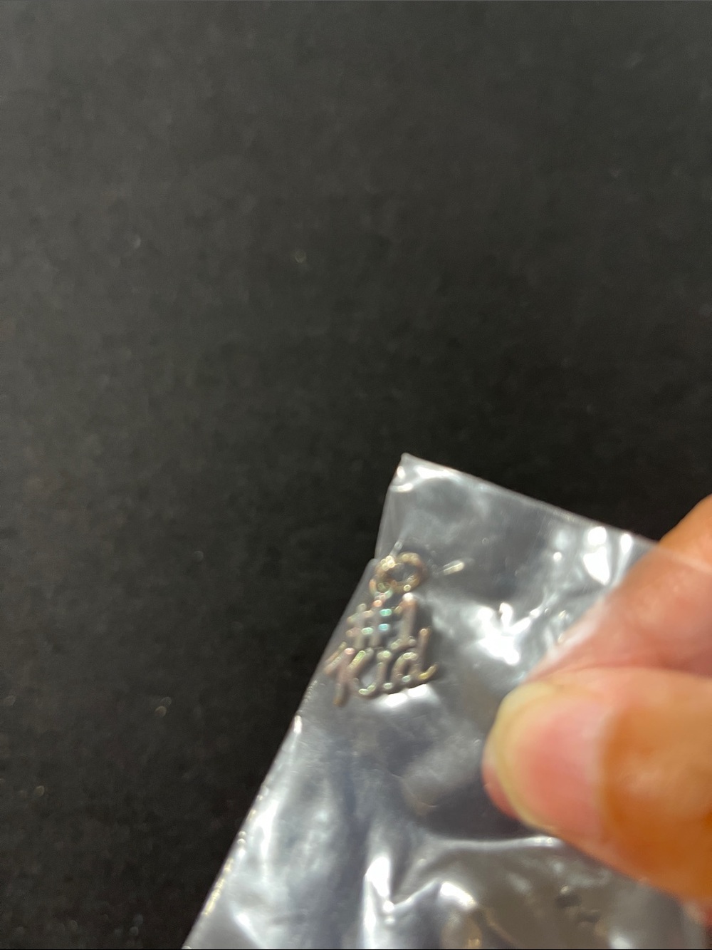 Sterling silver #1 kid' Script Charm Pendant
